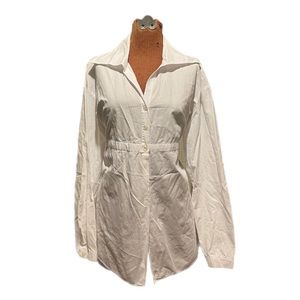 👚 Anne Fontaine White Cotton Top Blouse with Tie size 3